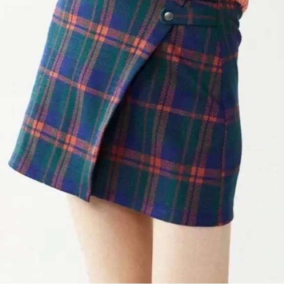 Vintage Dresses & Skirts - Vintage Breeches 100% Wool 90s Mini Skirt Red Tartan Plaid Size Ten Kilt Y2K VTG